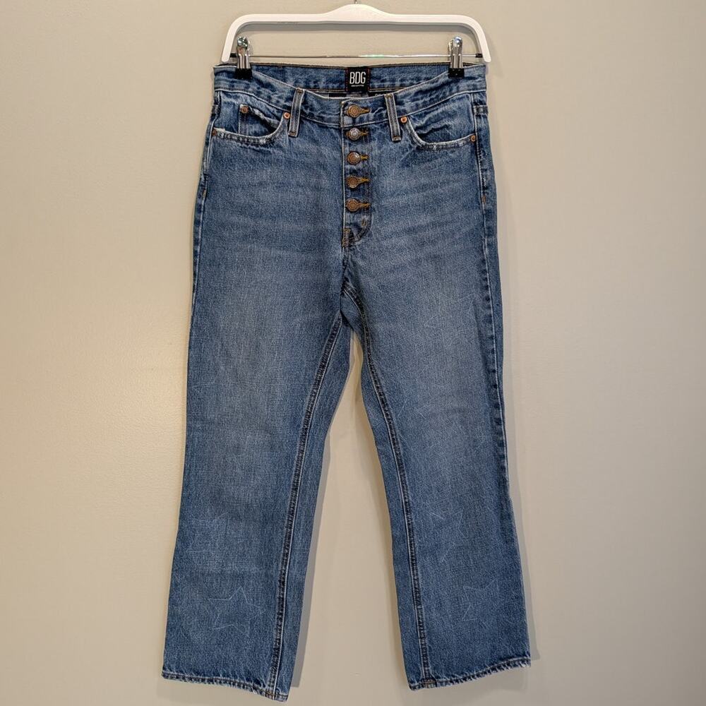 BDG Vintage Bootcut Jeans Medium Wash Star Pattern Subtle Fairycore - Size 28